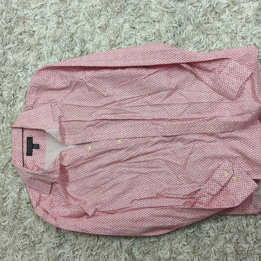 Pink floral button down shirt for Men